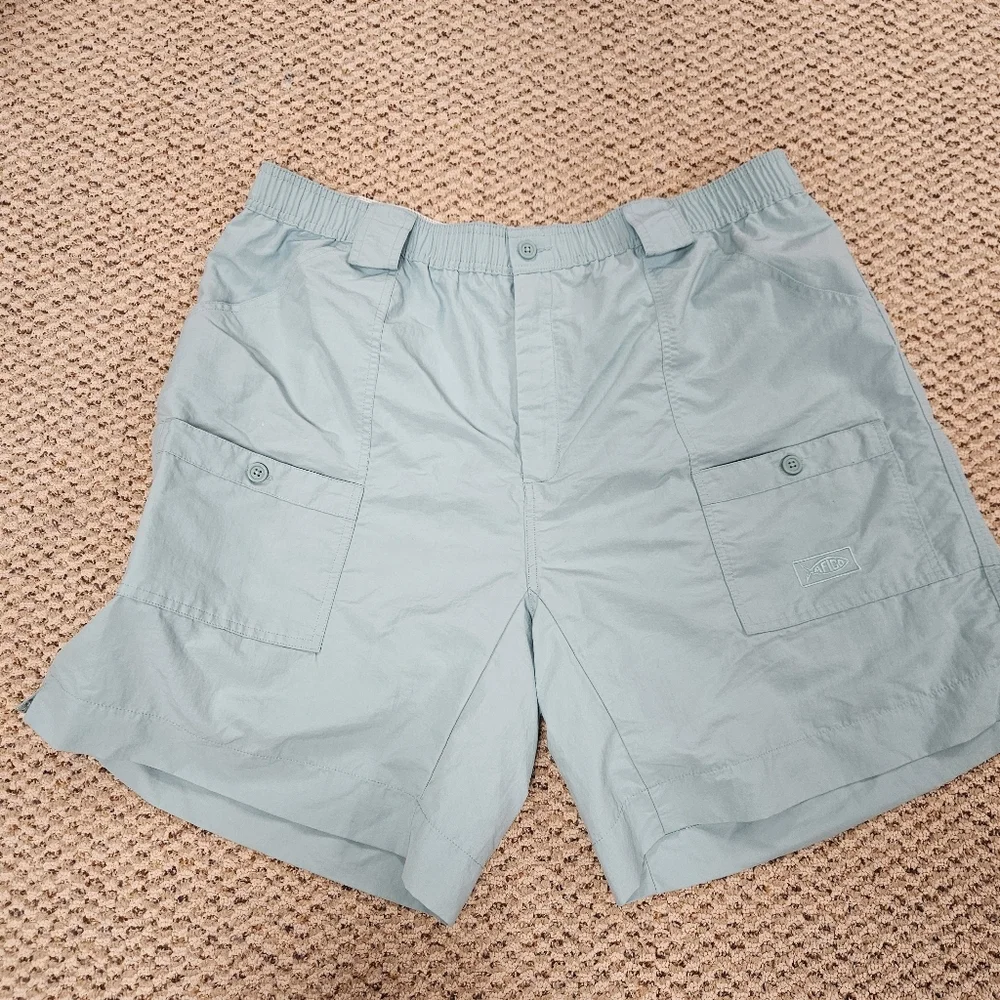 Men's AFTCO Bluewater The Original Fishing Shorts Green Size 42 - Picture 1 of 4